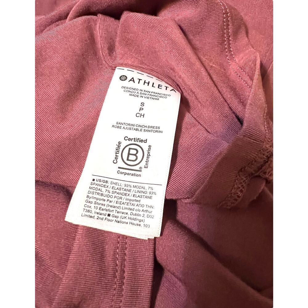 Athleta Santorini Cinch Dress Size Small Mauve Dusty Rose Pink Sleeveless Lined - Picture 12 of 14